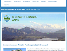 Tablet Screenshot of ferienwohnungen-schwangau.com